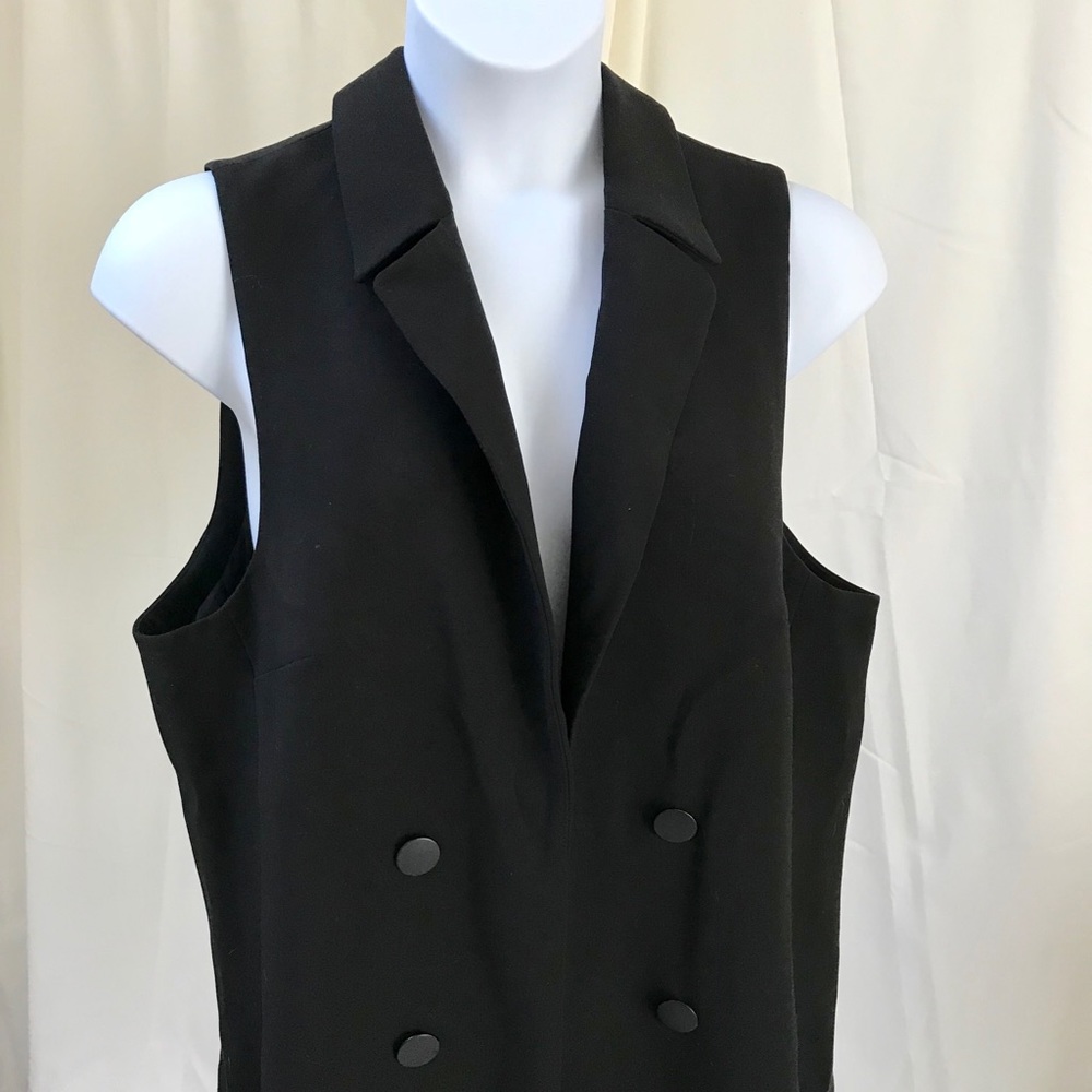 Dalia Black Sleeveless Jacket Vest, Size 1X